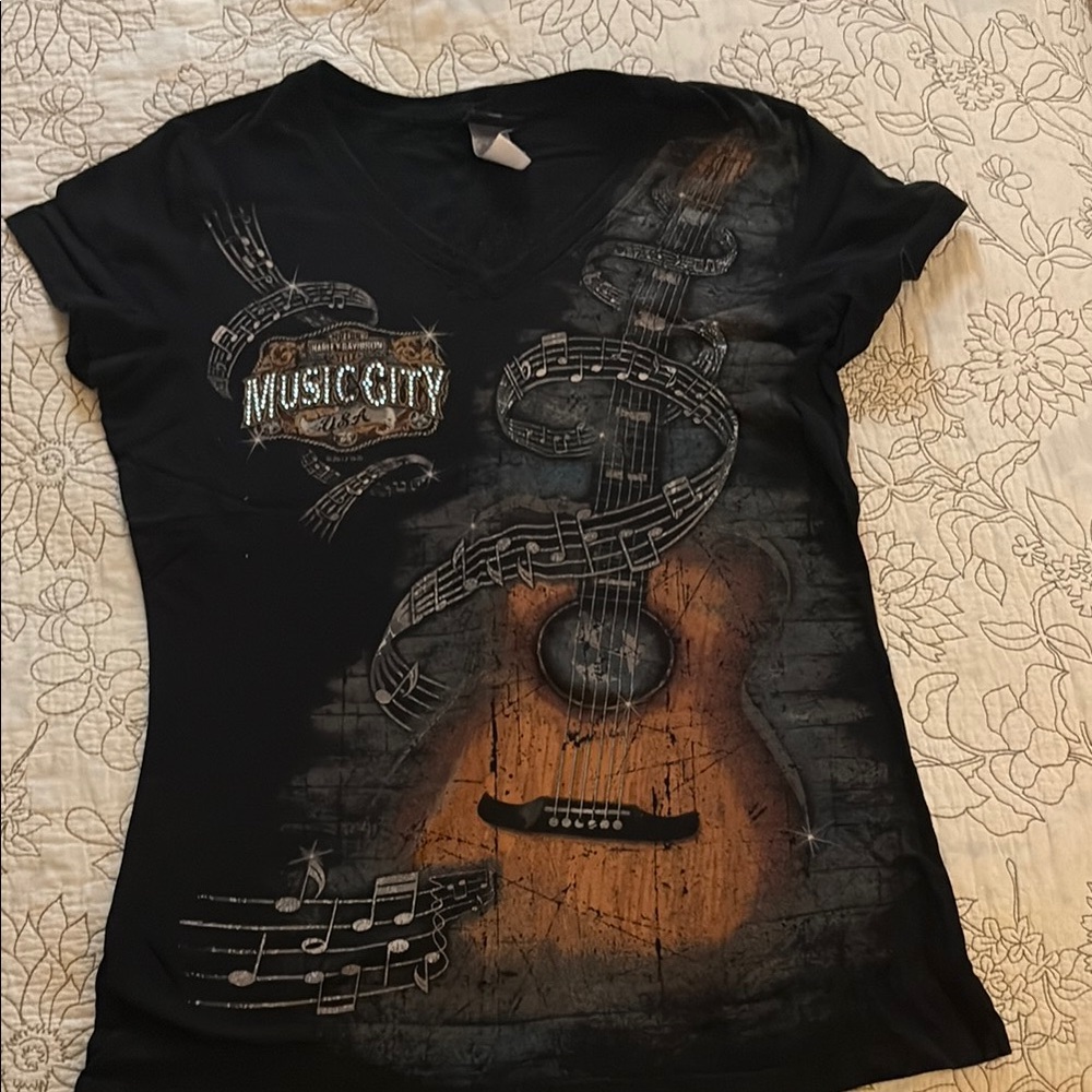 Harley-Davidson Black V-Neck Tee